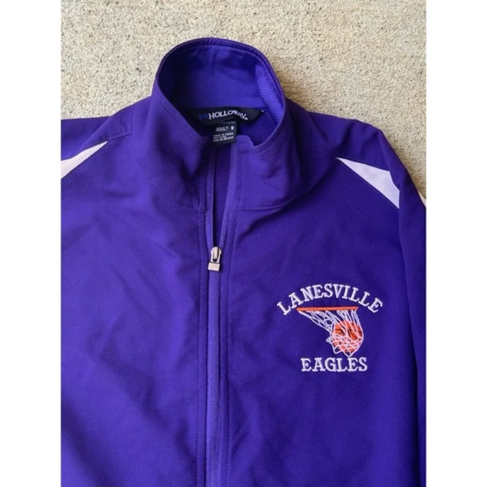 lanesville eagles basketball jacket adult M zip long sleeve‎ purple